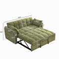 thumbnail image 6 of FFH 65" Futon Couch, 3-in-1 Pull Out Sofa Bed, Velvet Loveseat Sleeper with Adjustable Backrest for Living Room, Green, 6 of 6