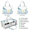 thumbnail image 2 of Large Capacity Tote Bag,White Flower Butterfly Pattern Handbag Fashion Luxury Tote Bag,15.7"x13"x 5.1" Inches,Laptop Compatible, 2 of 6