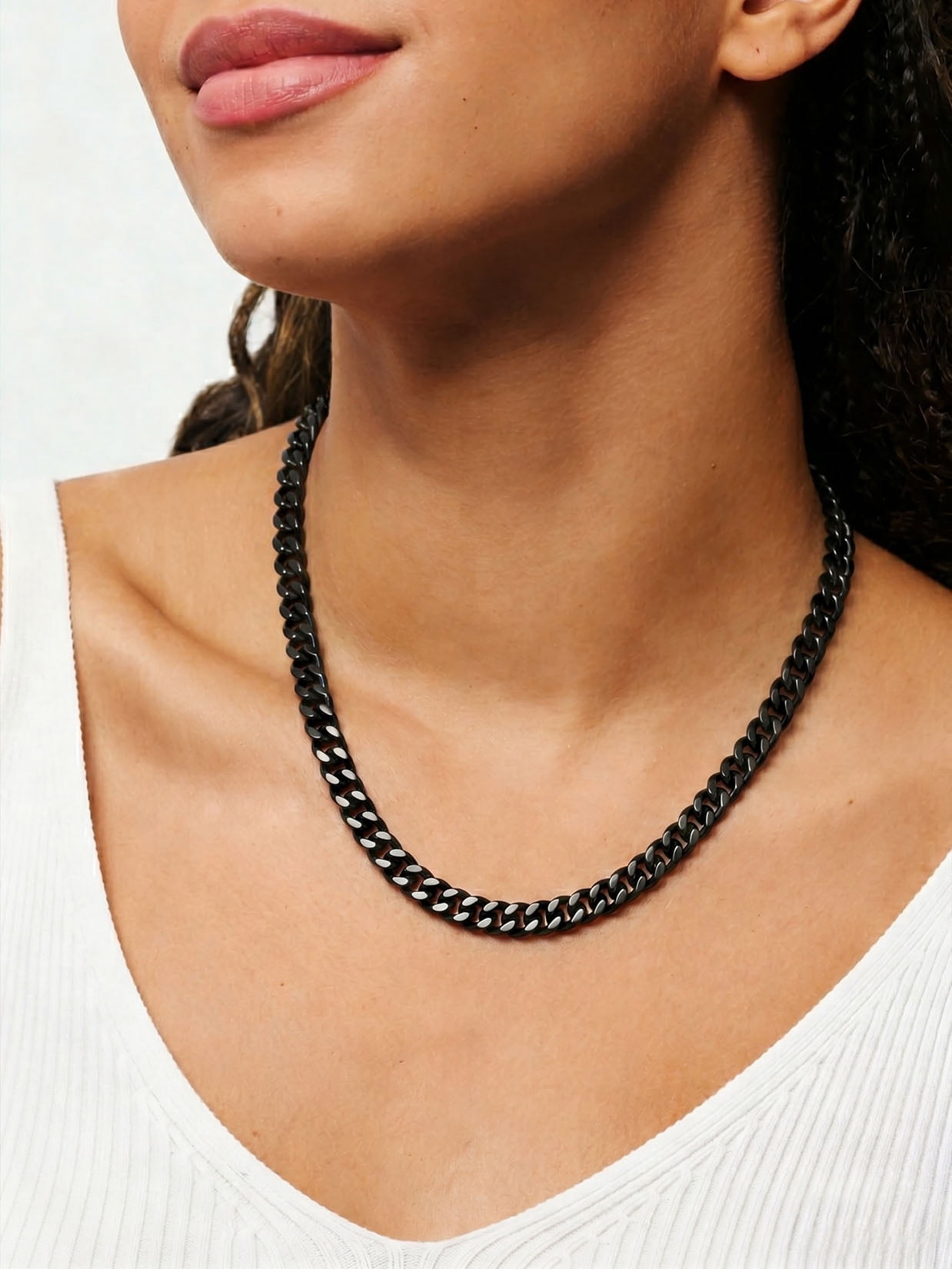 ChainsProMax Black Chain Necklace 20inch Mens Necklaces Black Metal Necklace Chain Mens Stainless Steel Necklaces Fathers Day Jewelry Gift for Dad Son