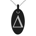 thumbnail image 1 of Stainless Steel Delta Mathematical Engraved Small Oval Charm Pendant Necklace, 1 of 1