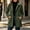Army Green, variant on HCBY Women's Peacoat Double Breasted Notched Lapel Button Front Side Pockets Long Sleeve Mid-Length Tailored Fit Classic Fall Winter