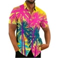 thumbnail image 2 of ALLLIST Short Sleeve Mens Tops Collared Hawaii Casual T-Shirts Button Printed Summer Men's T-Shirts, 2 of 4