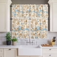 thumbnail image 2 of Blue Green Starfish Curtain Valances Set Coastal Ocean Farmhosue Wood Plank Kitchen Curtains 24&nbsp;inch Length Rod Pocket Valance and Tiers 3 Piece Set Small Bedroom Bathroom Laundry Decor, 2 of 9