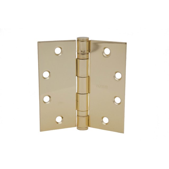 Ives 5Bb1 4.5" X 4.5" Square Corner Ball Bearing Mortise Hinge Brass