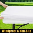 thumbnail image 2 of Smiry Rectangle Picnic Tablecloth, Waterproof Wipeable Table Cloth, Washable Elastic Table Cover for Outdoor and Indoor, 30"x72", White, 2 of 8