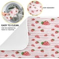 thumbnail image 2 of SKYSONIC Red Strawberry Pink Stripe Flower Microfiber Dishes Drying Mat Water Absorbent Dish Drainer Mats Heat Resistant Kitchen Pads Countertop Protection, 16 x 18 Inch, 2 of 7