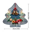 thumbnail image 3 of Stylish Metal Hanging Christmas Tree Wind Spinner - Modern Design with Golden Bells Pine Branches & Colorful Flowers for Garden Decor, 3 of 7