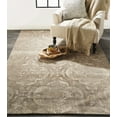 thumbnail image 2 of Feizy Fiona Transitional Ikat, Taupe/Ivory/Brown, 5' x 7'6" Area Rug Sheen Fade Resistant Bohemian & Eclectic Damask Design Carpet for Living Dining Bed Room, 2 of 7