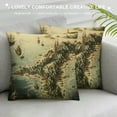 thumbnail image 3 of Nawypu  World Map Throw Pillow Cushion Cover, Map of Southern Part of The Norway Vikings World Old Scandinavian Land, Decorative Square Accent Pillow Case, Cream Grey, 3 of 5