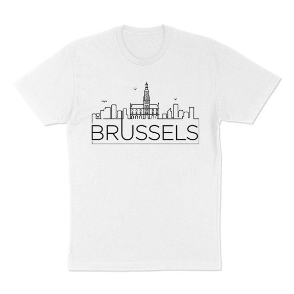 Skyline Brussels Belgium Shirt Unisex Large White