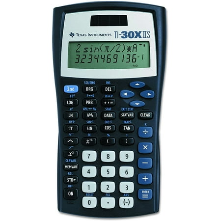 TI-30XIIS Scientific Calculator, Black with Blue Accents