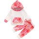 thumbnail image 1 of Ropa Para Bebé (Niño O Niña), Traje Para Niño Pequeño, Con Capucha, Manga Larga, Estampado Teñido Con Lazo De Arco Iris, Tops, Pantalones, Trajes, Rojo Odeerbi LM103-3945, 1 of 9