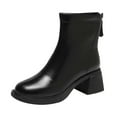 thumbnail image 2 of Bnwani Women Boots Ankle Zipper Thick Chunky 0 Boot Black Size 4.5, 2 of 8