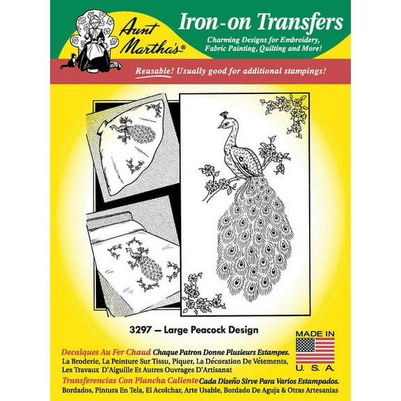 Aunt Martha's #3297 Large Peacock Design