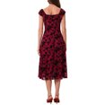 thumbnail image 3 of INSPIRE CHIC Women's Mesh Dresses Gothic Vintage Sweetheart Neck Sleeveless Ruffles Floral Jacquard A-Line Dress 2XL Burgundy, 3 of 6