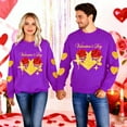 thumbnail image 2 of Chandails pour Couple, Tenues Assorties à Imprimé de Cœur Rose, Hauts Décontractés et Tendance à Col Rond à Manches Longues pour la Saint-Valentin, Tenue d'Hiver et de Printemps, 2 of 9