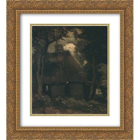 - Vincent van Gogh 2x Matted 20x22 Gold Ornate Framed Art Print 'Cottage with Trees and Peasant Woman'