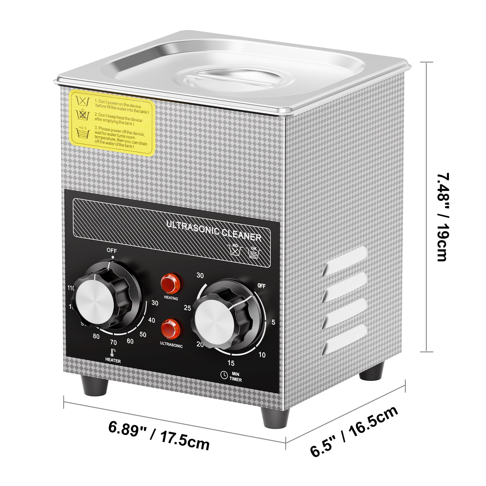 KFFKFF 2L Ultrasonic Cleaning Device with Heating Function, Timer & Basket, Advanced Digital Sonic Cavitation System, 60W Cleaning Equipment for Watches, Instruments, Eyewear