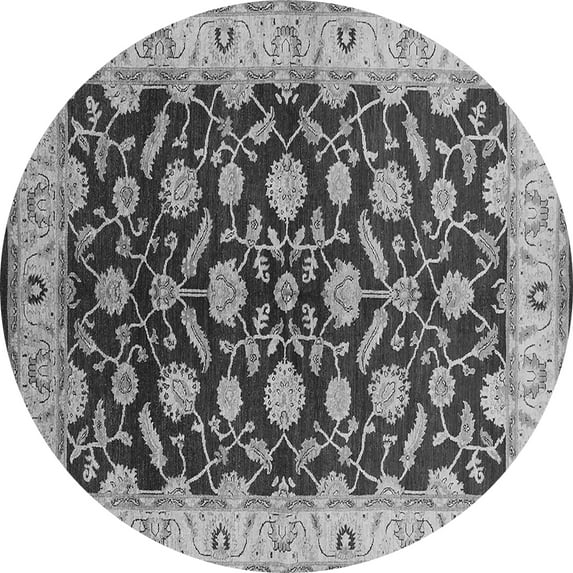 Ahgly Company Indoor Round Oriental Gray Traditional Area Rugs, 3' Round
