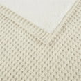 thumbnail image 6 of Pemberly Row 50x60" Contemporary Chenille Waffle Knit Throw in Ivory, 6 of 8