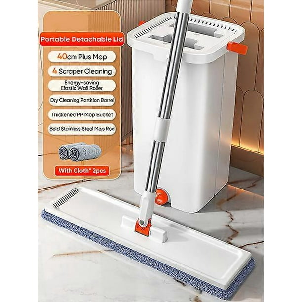 Fregona automática Yuxing con balde plana manos libres giratoria de ...