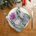 thumbnail image 2 of 4 Pack 20'' x20" Satin Table Napkins Dinner Napkins for wedding Party Decoration events Colorful Tulips and Lavender, 2 of 6