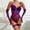 Purple, variant on Tqcoqu Women's Sexy Mesh Tight Fitting Jumpsuit Foreign Trade Garter Belt Crotch Opening Lingerie Gloves