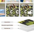 thumbnail image 4 of Yayeee Foldable Storage Basket for Shelves with Handles Waterproof Cloth Bins, Green Flower Pattern, 4 of 7
