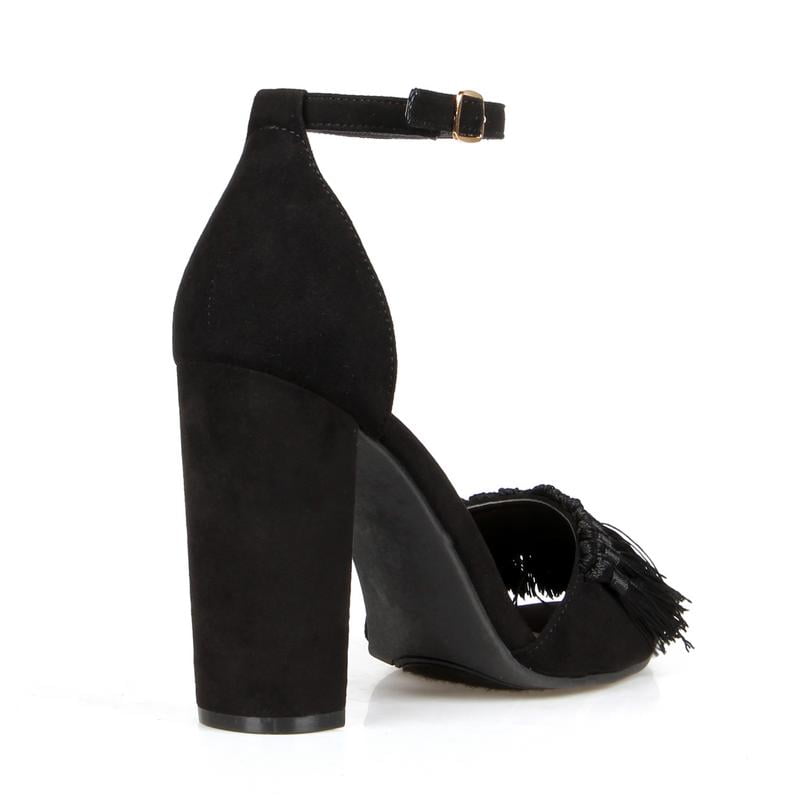 Fahrenheit Chunky Heel Women's Tassel High Heel Sandals
