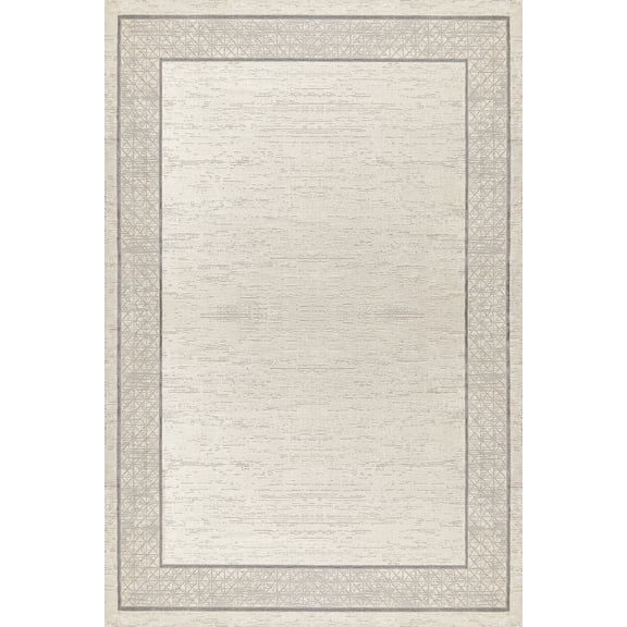 Cream Framed Area Rugs for Living Room Washable Rugs Boho Moroccan Area Rug Soft Neutral Geometric Bohemian Carpet Distressed Indoor Rug for Bedroom Dining Room Office Foldable Nonslip Rug