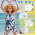thumbnail image 5 of SEANATIVE Girls One Piece Swimsuits with Mesh Coverups Kid Teen Bathing Suit 2 PCS Swimwear Back Cutout Beachwear for Travel Beach Swimming Pools, Size 7-8, Hawaii Hibiscus Flower Leopard Print, 5 of 7