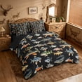 thumbnail image 2 of meiyoeat Cute Pike Fish 7 Pieces Full Size Bedding Sets For Boys,Black Watercolor Print Full Size Bed in a Bag Kids,Black Reversible, 2 of 7