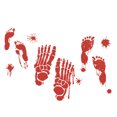 thumbnail image 2 of Adhesivos de pared de Halloween con estampado de terror, huella sangrienta, esqueleto, 2 of 3
