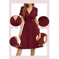thumbnail image 6 of Women's Summer Short Sleeve Casual Dresses V-Neck Floral Party Dress with Pockets, 6 of 6