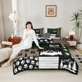 thumbnail image 4 of Feelyou Green Retro Buffalo Twin Comforter Sets, Jungle Pine Tree Bedding Set, 2pcs, 4 of 8