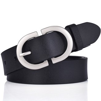 2 Pack Women Leather Belts Faux Leather Jeans Belt with  display picture 3