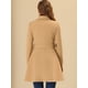 thumbnail image 4 of Abrigo con cinturón de invierno con cuello doblado y doble botonadura para mujer Caqui L, 4 of 6