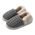 thumbnail image 5 of Vedolay House Slippers Warm Knit Bootie Slippers Comfy Boots House Shoes Grey,45, 5 of 5
