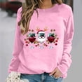 thumbnail image 2 of Oalirro Christmas Sweatshirts for Women Long Sleeve Graphic Cute Womens Shirts Merry Christmas Wine Glass Print Pink Crew Neck Top, M, 2 of 6