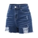 thumbnail image 4 of ICHUANYI Clearance Women's Printing Short Summer Mid Waist Stretchy Pockets Jean Shorts(Dark Blue, S) ICHUANYI WER2023080810352, 4 of 7