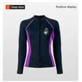 thumbnail image 3 of Underwire Swimsuits for Women 3mm Diving Suit Two-piece Diving Suit Long-sleeved Cold-proof And Warm Diving Jacket Snorkeling And Surfing Swimsuit Purple,2XL, 3 of 8