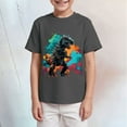 thumbnail image 2 of Gubotare Boys Summer Shirts Toddler Boys T Shirts Summer Short Sleeve Kids Baby Dinosaur Print Letter Shirt Tops Tee Clothes Size 9-10 Years (Grey,9-10 Years), 2 of 5
