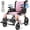 Pink, variant on VOCIC Lightweight Foldable Transport Wheelchair with Handbrakes, Flip-Back Arms, 12-inch Rear Wheels, 300 lbs Capacity, Orange