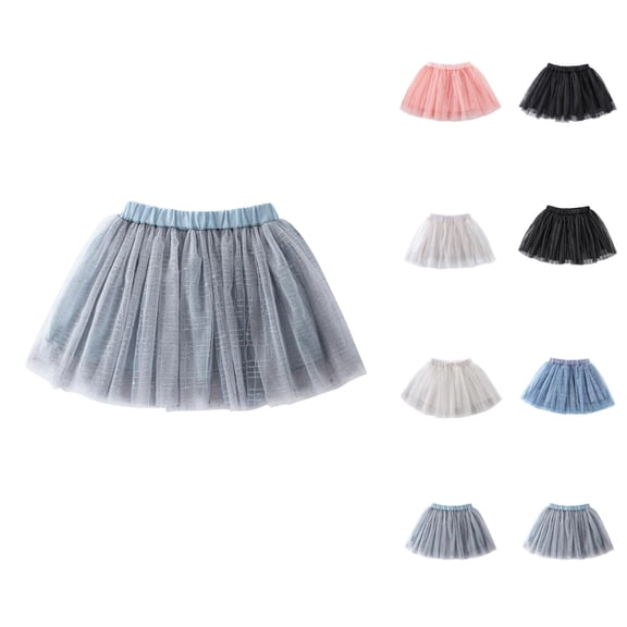 Embroidery Tulle Tutu Skirt with Plaid Striped Rainbow Flower for Girls 1-10 Years Pretty Princess Dancing Skirt for Birthday Party and Holiday