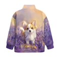 thumbnail image 5 of Chaqlin Lavender Cute Corgi Kids Christmas Hoodies Half Zipper Sweatshirt Pullover Sweatshirts Festive Holiday Wear for Party Celebration Gift Size 9-10, 5 of 7