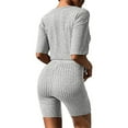 thumbnail image 4 of Coduop Women Biker Shorts Outfit Set Half Sleeve Loose Tops and Shorts Sets 2 Piece Tracksuits, 4 of 5
