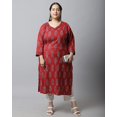 thumbnail image 5 of Rajnandini Women's Pure Cambric Cotton Jaipuri Printed Plus Size Kurti (JOPLJPR43X-6XL_Maroon_6XL), 5 of 5