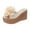 Beige, variant on Fesfesfes Platform Slides Matsu Heel Thick Sole Slope Heel Women's Shoes Breathable Slip-on Beach Sandals 7(39)