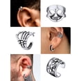 thumbnail image 4 of Pendientes Silvora cráneo Ear Cuff de plata esterlina ajustable para hombres y mujeres, 4 of 8