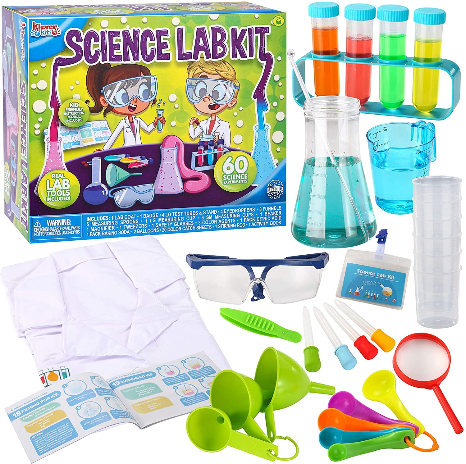 Kids Science Kit, Kids Science Experiment Kit with Lab Coat DIY